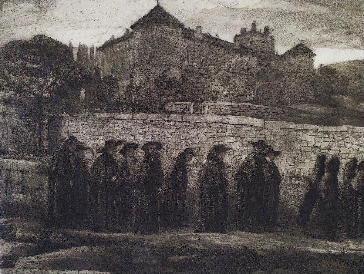 Etching By Baroja Y Nessi La Cofradia De Las Diez Enterredores-photo-3