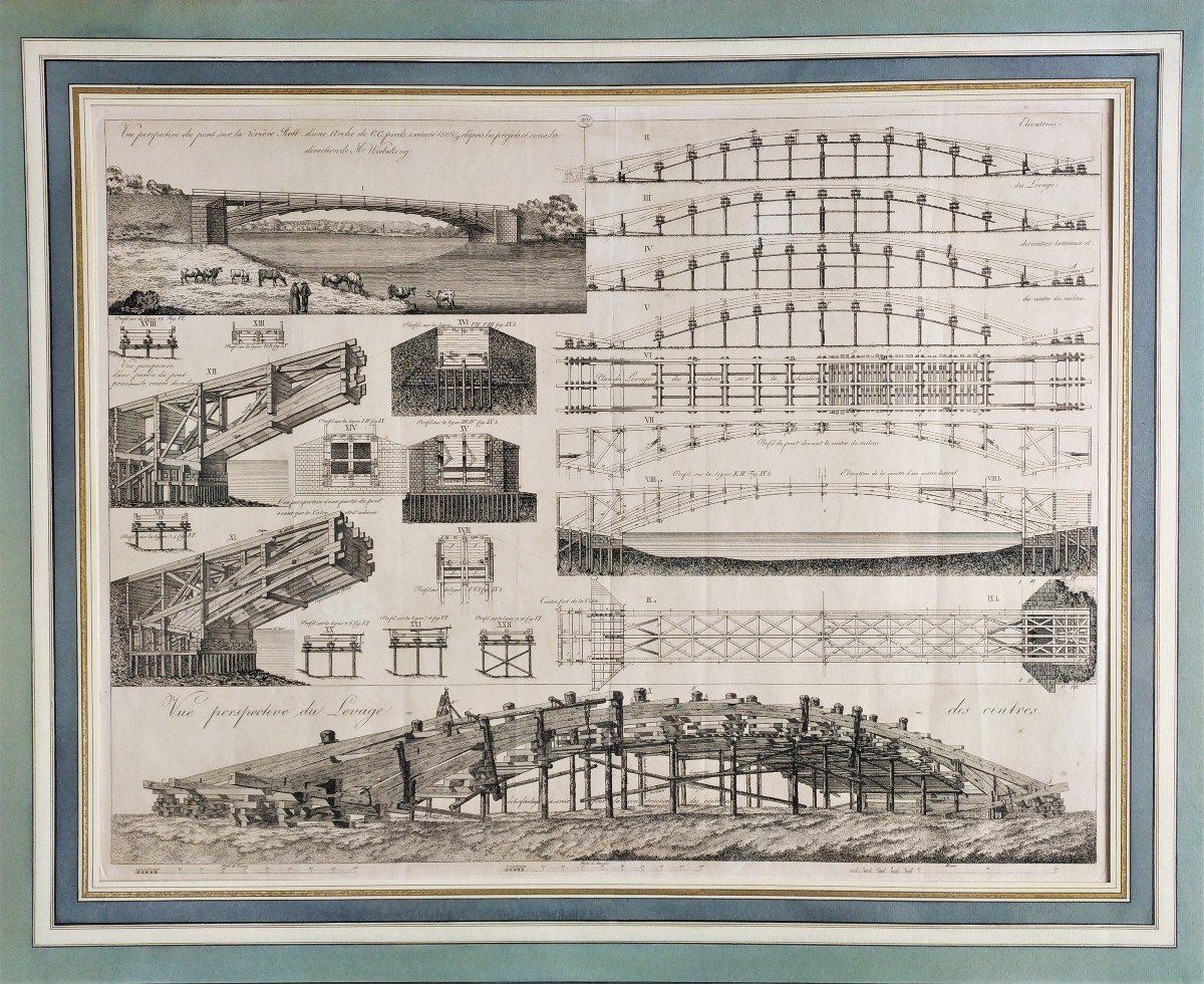 Carl Friedrich Von Wiebeking  Vues Perspective Du Pont Sur La Rivière Rotte, 1808/1809