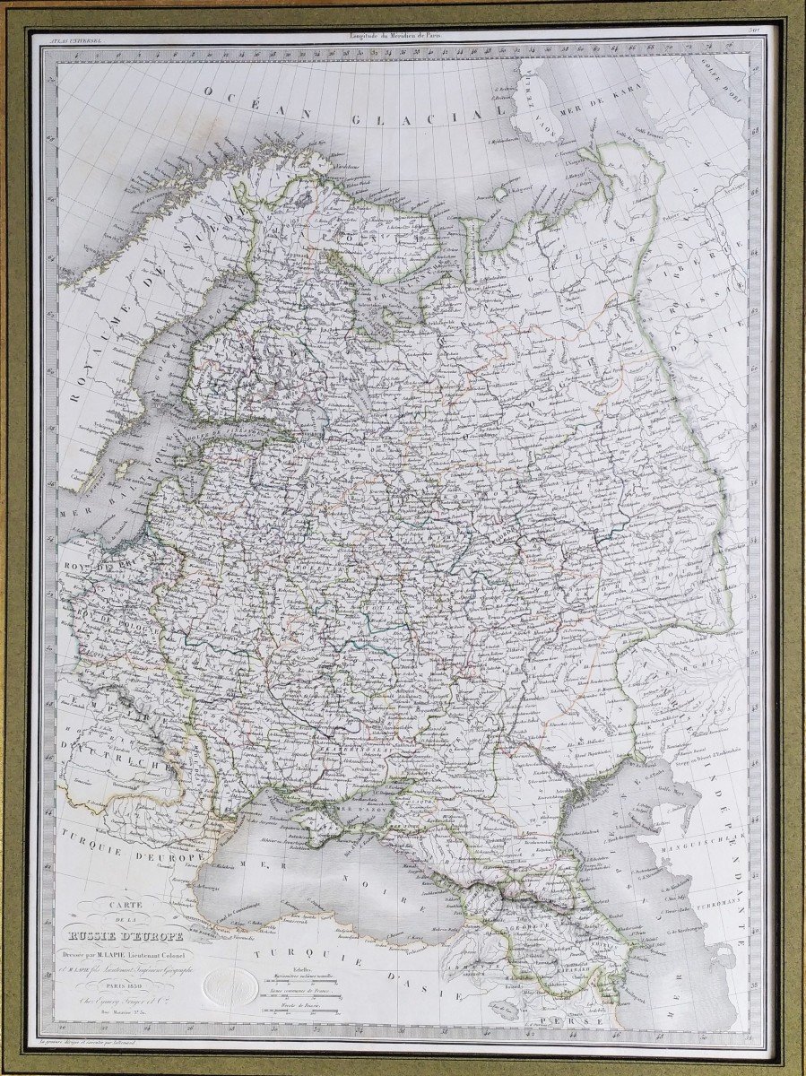 Geographical Map Russia Of Europe By Lapie & Lallemand Dated 1830