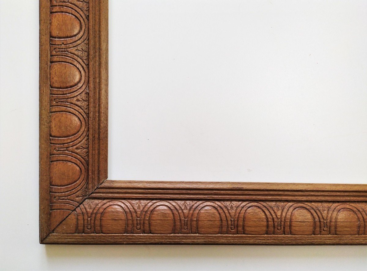 Picture Ornate Frame For Painting Etching Or Mirror Mid Century Carved Wood-photo-2