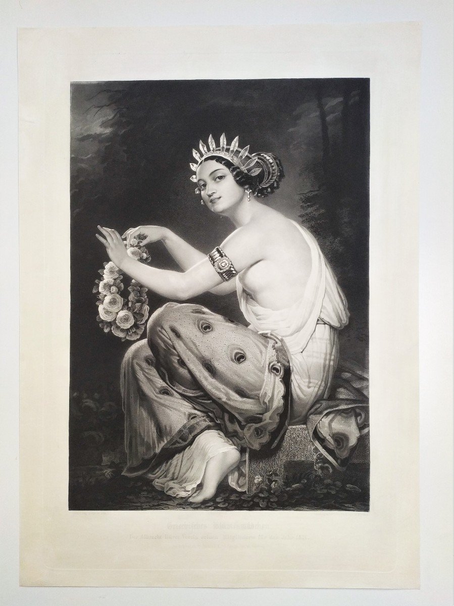 Galvanography By Leo Schöninger The Greek Florist Dated 1851-photo-2