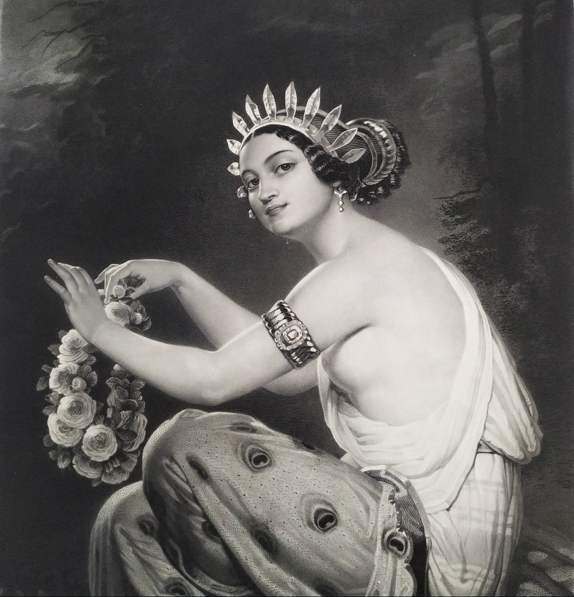 Galvanography By Leo Schöninger The Greek Florist Dated 1851-photo-4