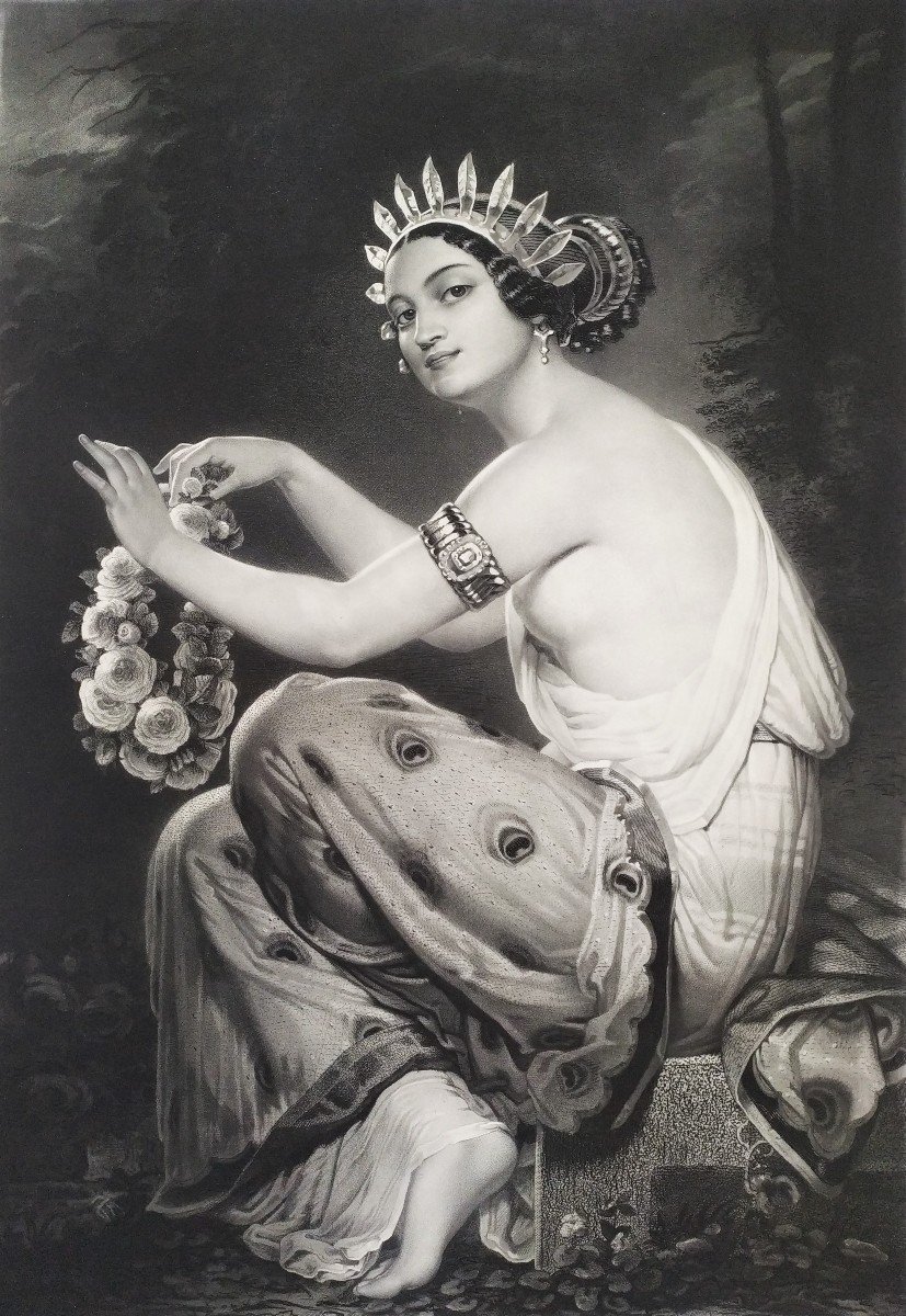 Galvanography By Leo Schöninger The Greek Florist Dated 1851