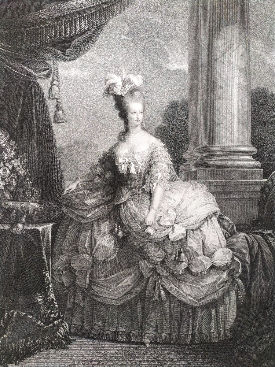 Marie -antoinette Queen Of France Etching 19th C-photo-2