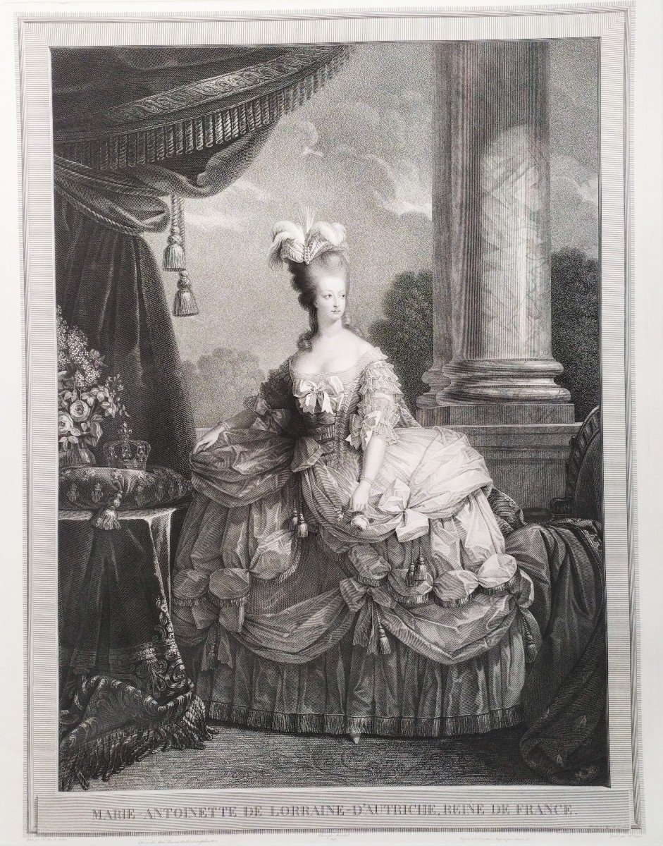 Marie -antoinette Queen Of France Etching 19th C-photo-3