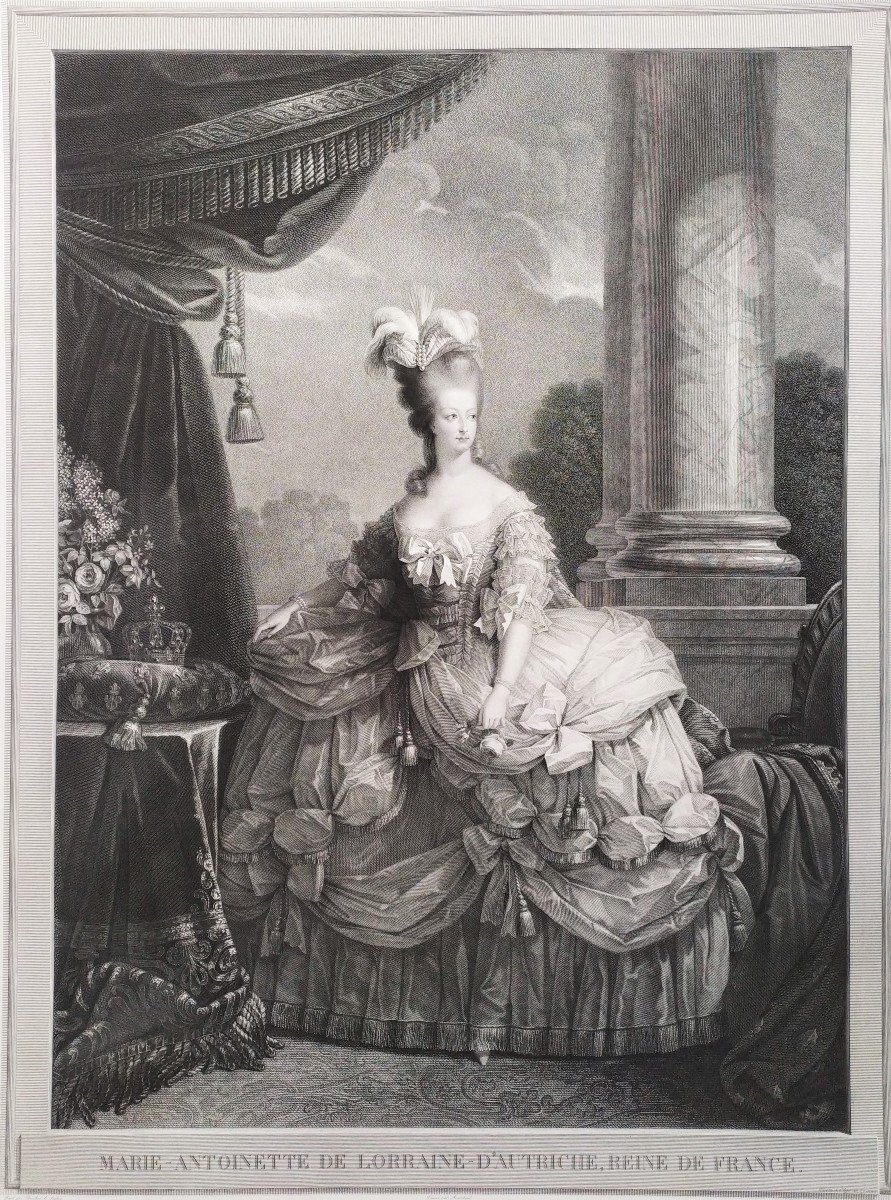Marie -antoinette Queen Of France Etching 19th C