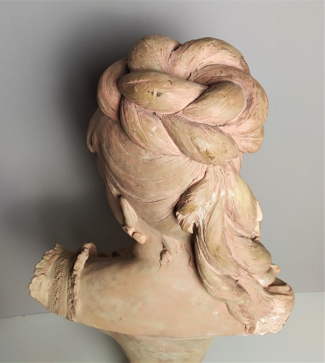 Buste De Femme Sculpture 19ème Terre Cuite Par Adolphe Maubach-photo-5