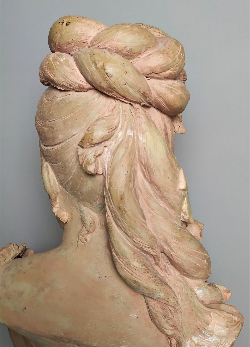 Buste De Femme Sculpture 19ème Terre Cuite Par Adolphe Maubach-photo-6