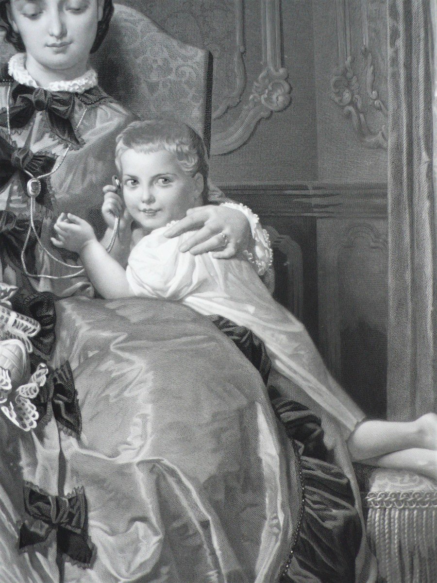 Femme Et Enfant Gravure XIXème d'Après Auguste Toulmouche -photo-5