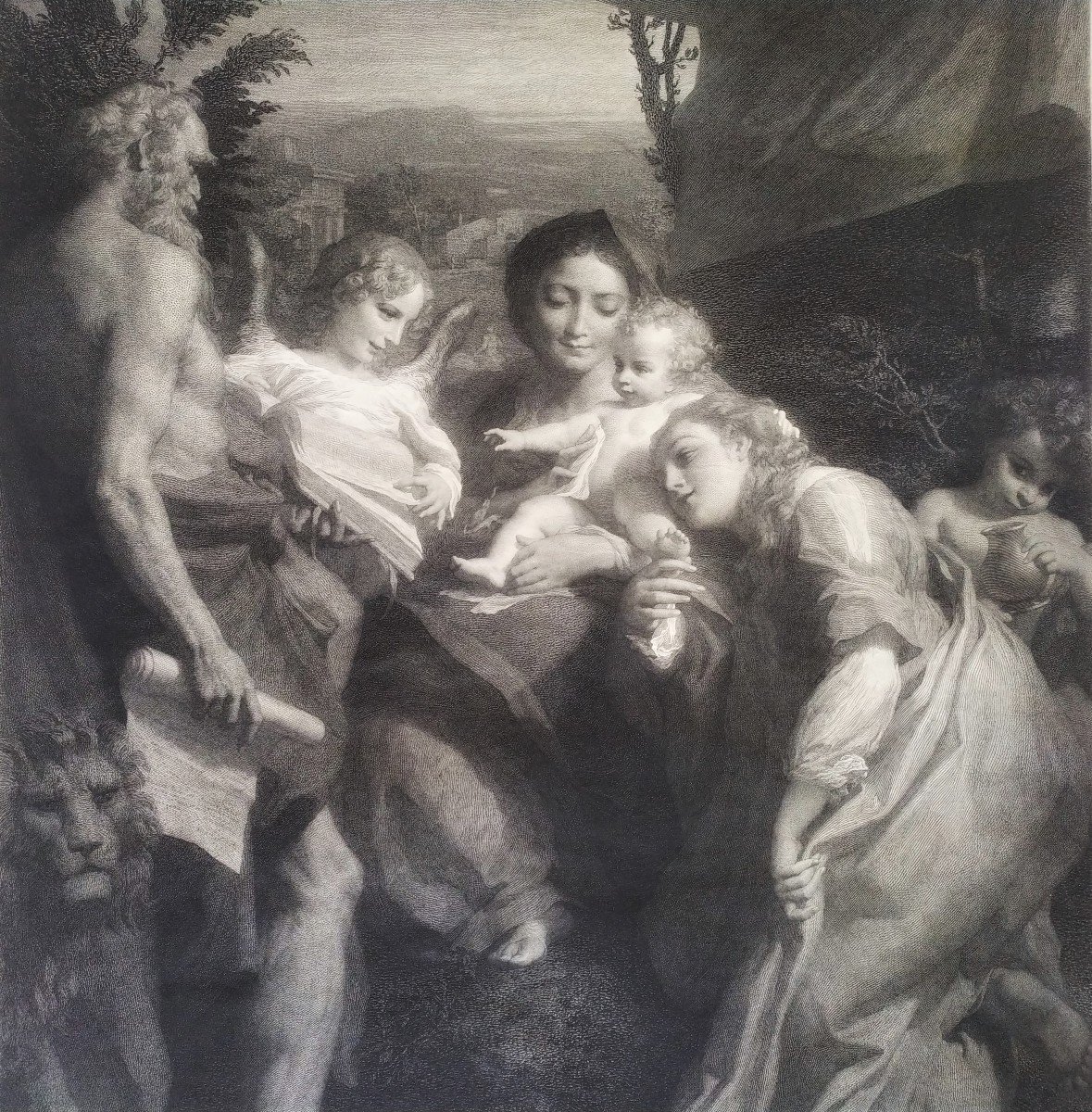 Holy Family Etching By Louis Busière-photo-2