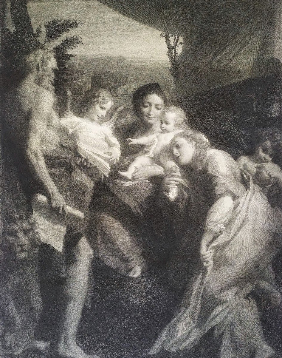 Holy Family Etching By Louis Busière-photo-4