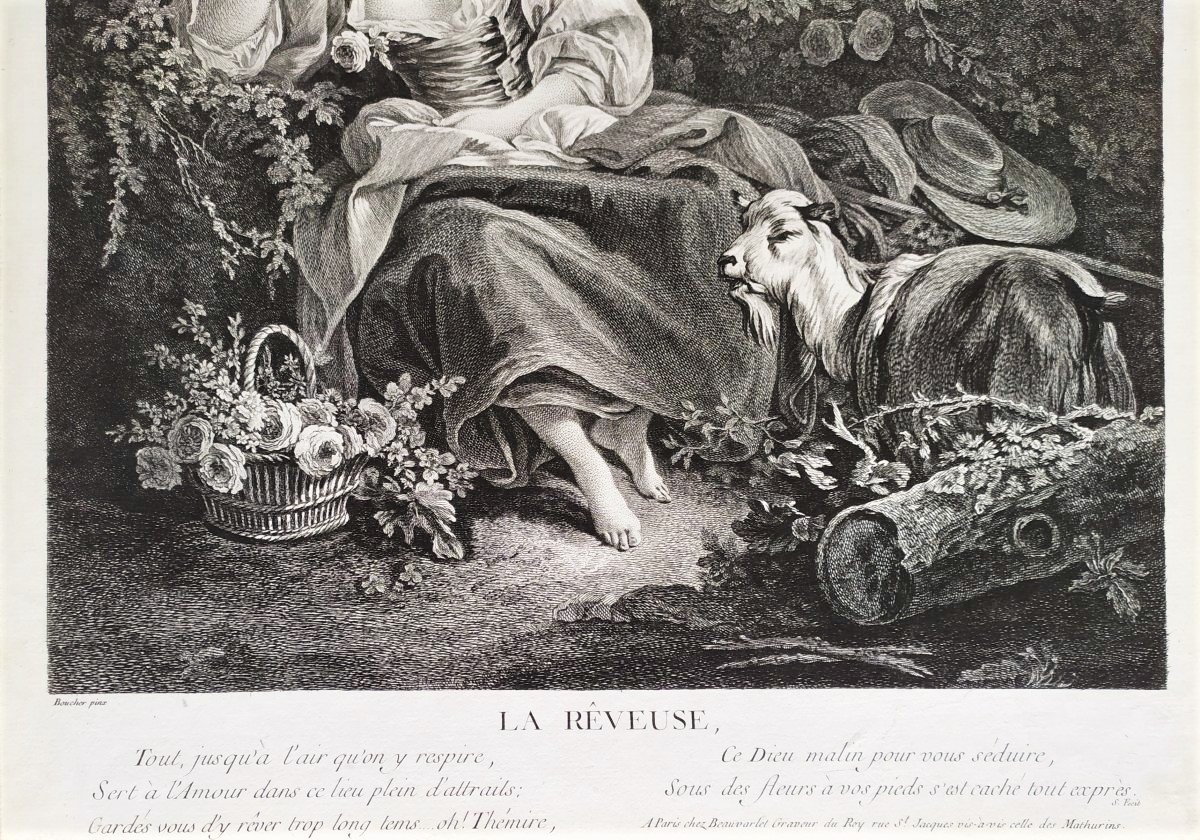 Etching Engraving  Old Print After François Boucher 18th C-photo-3