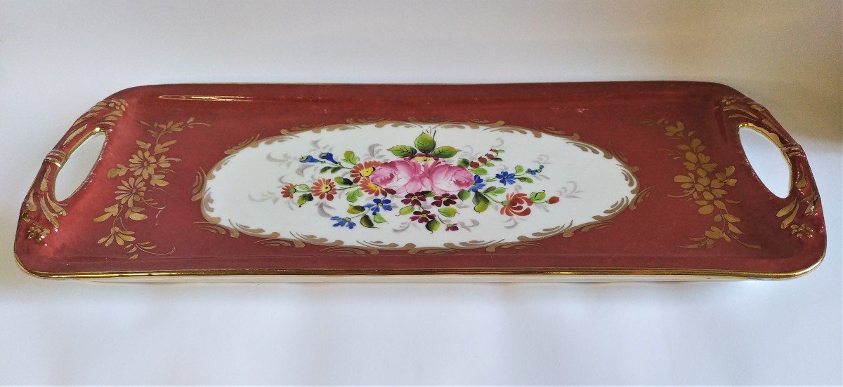 Plateau Porcelaine Limoges France  Décor Peint Main -photo-2