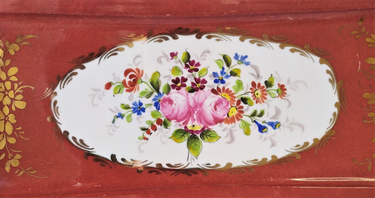 Plateau Porcelaine Limoges France  Décor Peint Main -photo-3