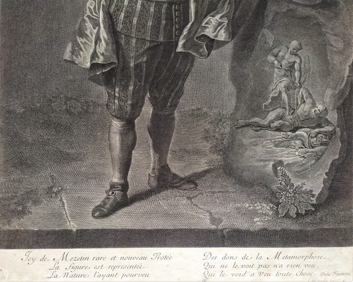  Engraving Etching  Angelo Costantini, Mezetin Comedia Del Arte 18th C Old Print-photo-3