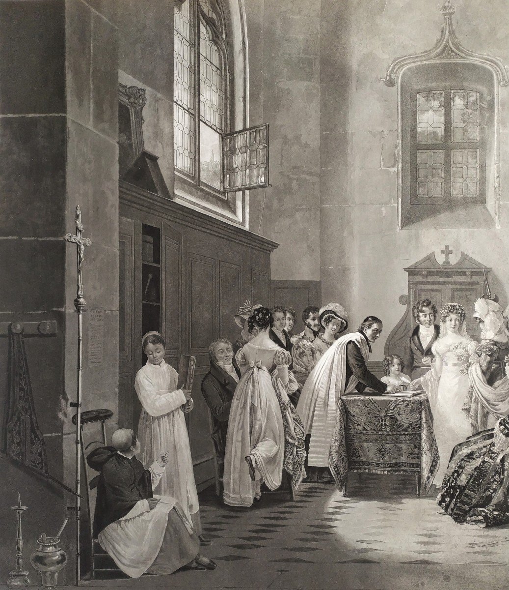 La Mariée Aquatint Etching Engraved By Debucourt-photo-2