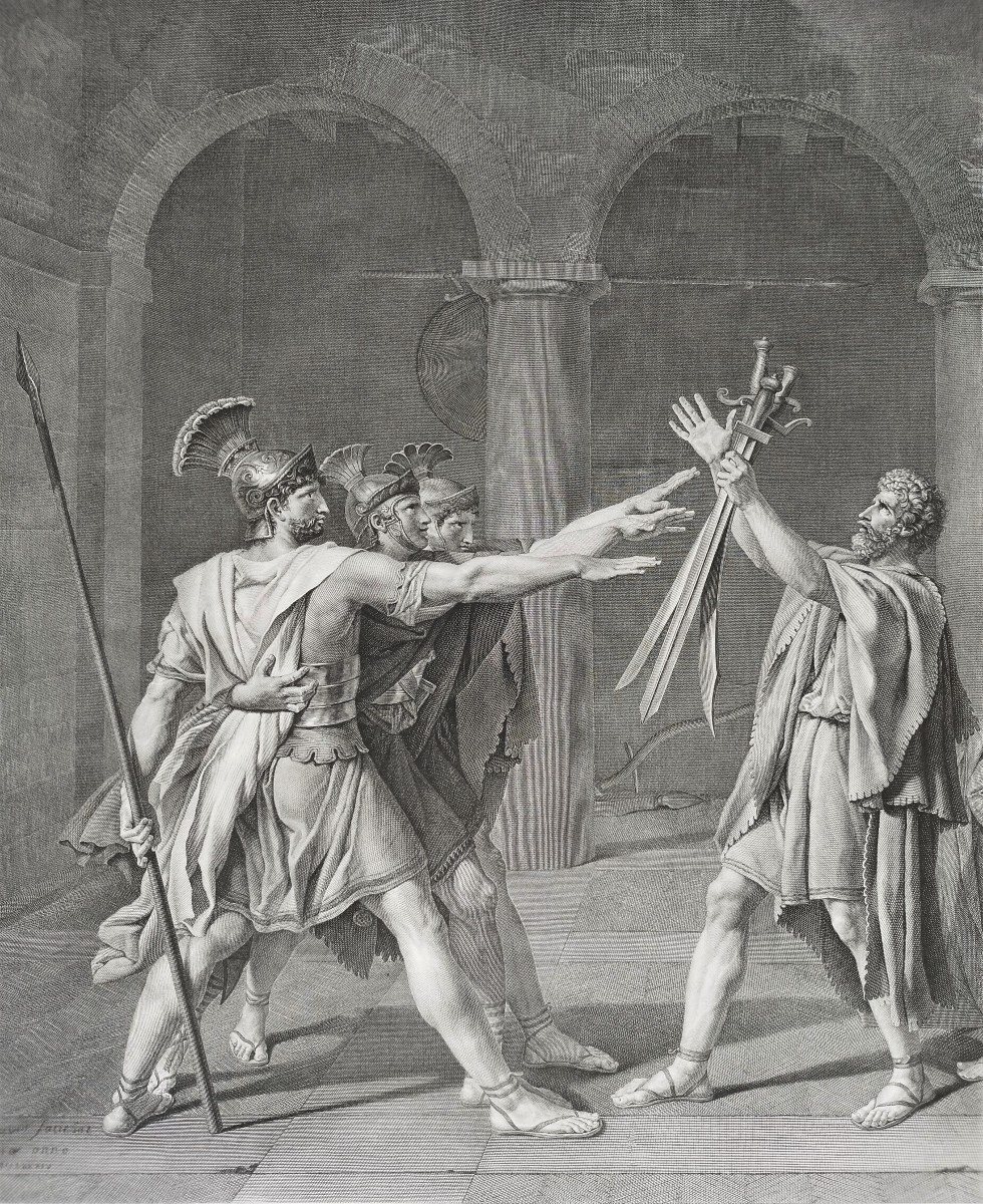 Neo Classical Etching Mythological Engraving After David Empire Period  Old Print-photo-1