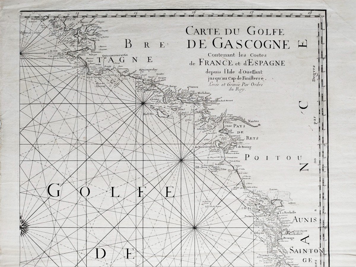 Carte Du Golfe De Gascogne Gravure XVIIIème-photo-3