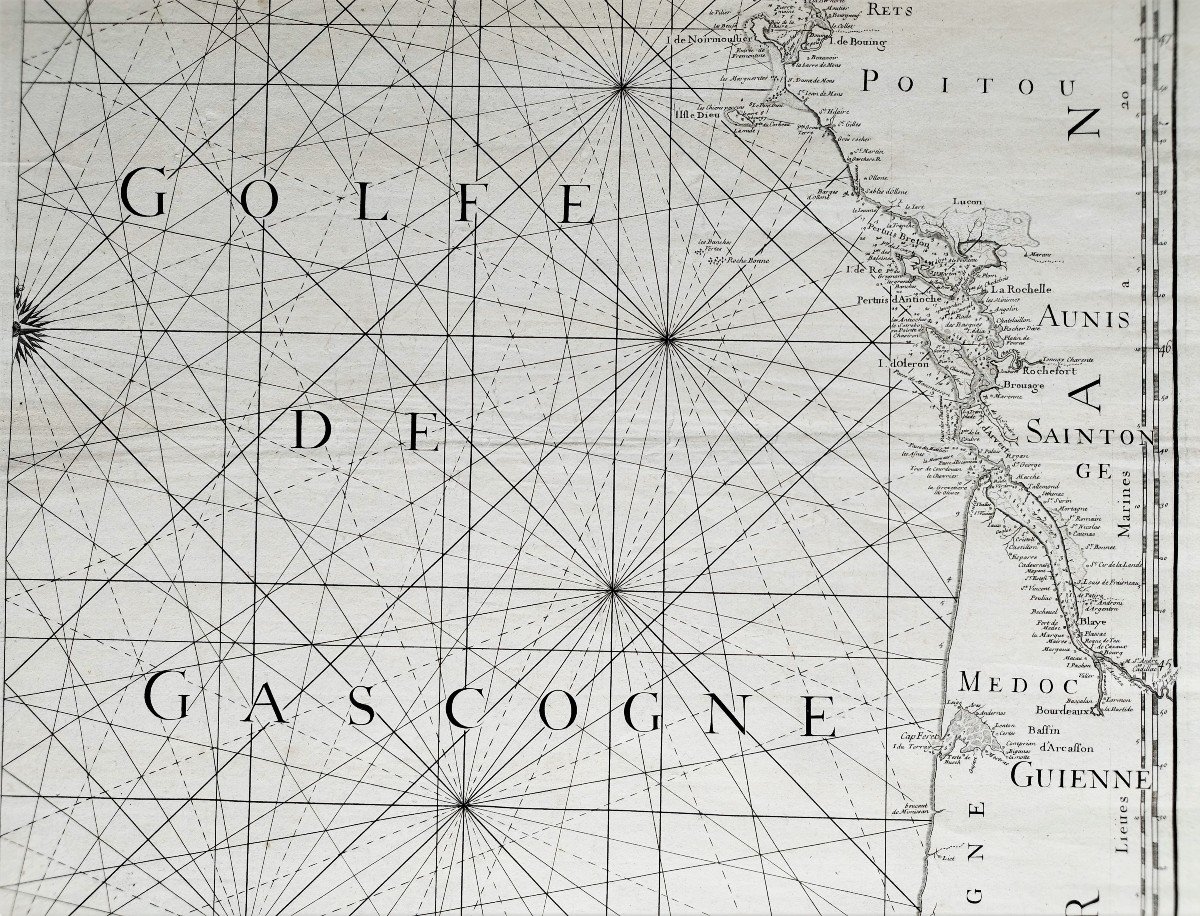 Carte Du Golfe De Gascogne Gravure XVIIIème-photo-4