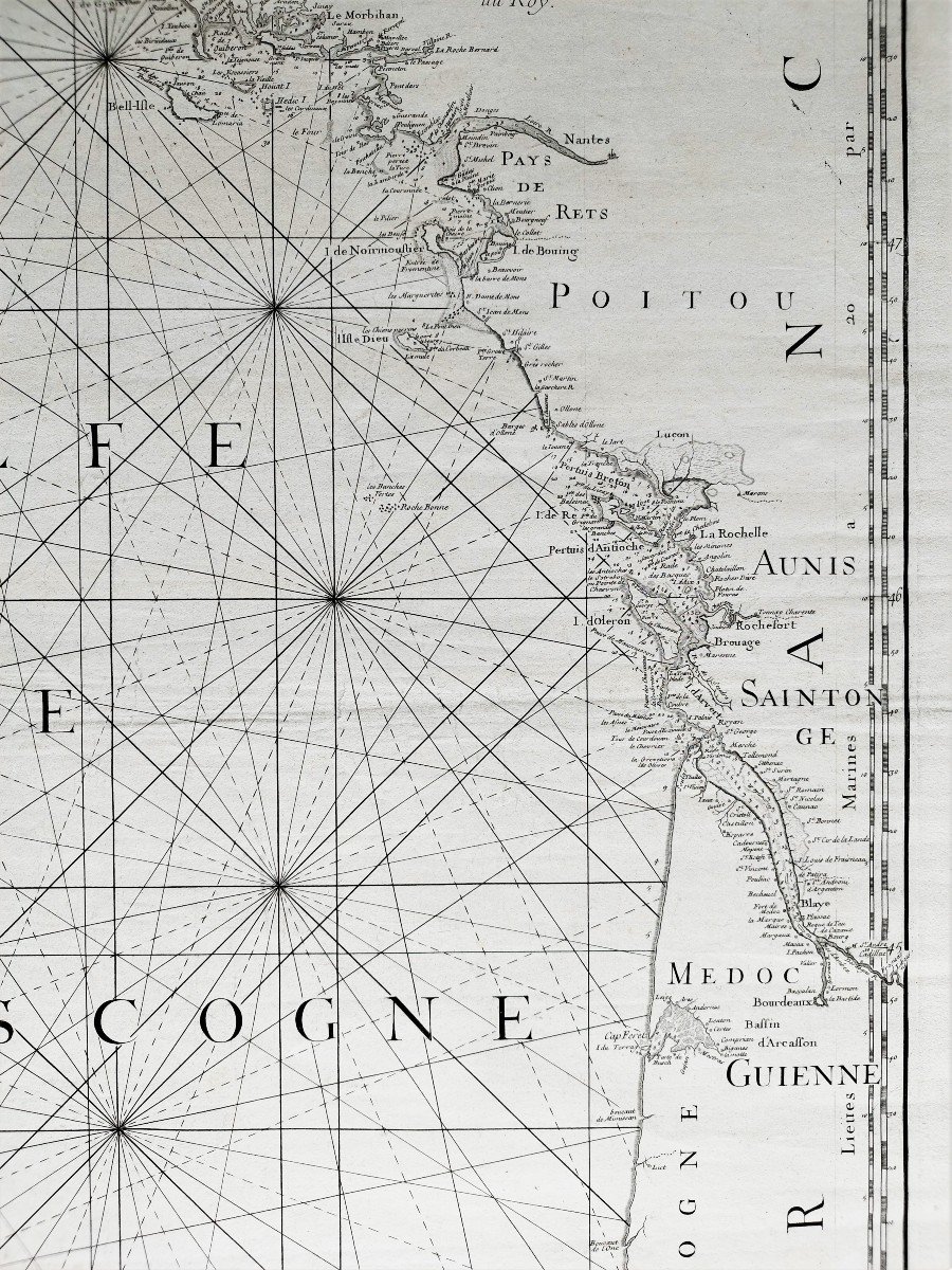 Carte Du Golfe De Gascogne Gravure XVIIIème-photo-1