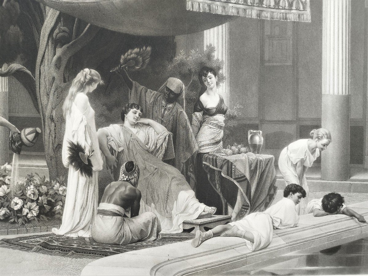 Large Engraving The Gyneceum After Gustave Boulanger-photo-1