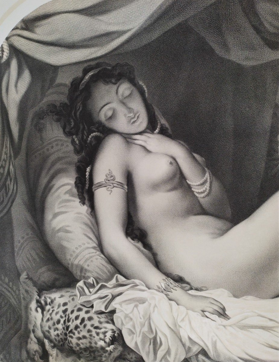 Female Nude Oriental Woman Orientalist Print 19th Harem-photo-4