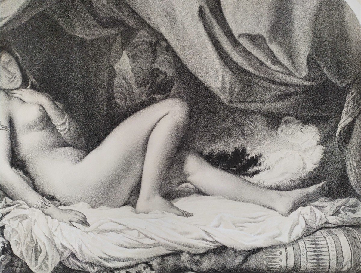 Female Nude Oriental Woman Orientalist Print 19th Harem-photo-6