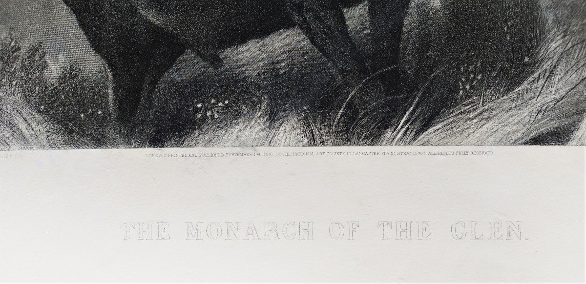 Le Cerf The Monarch of the Glen Gravure d'Après Edwin Landseer-photo-4