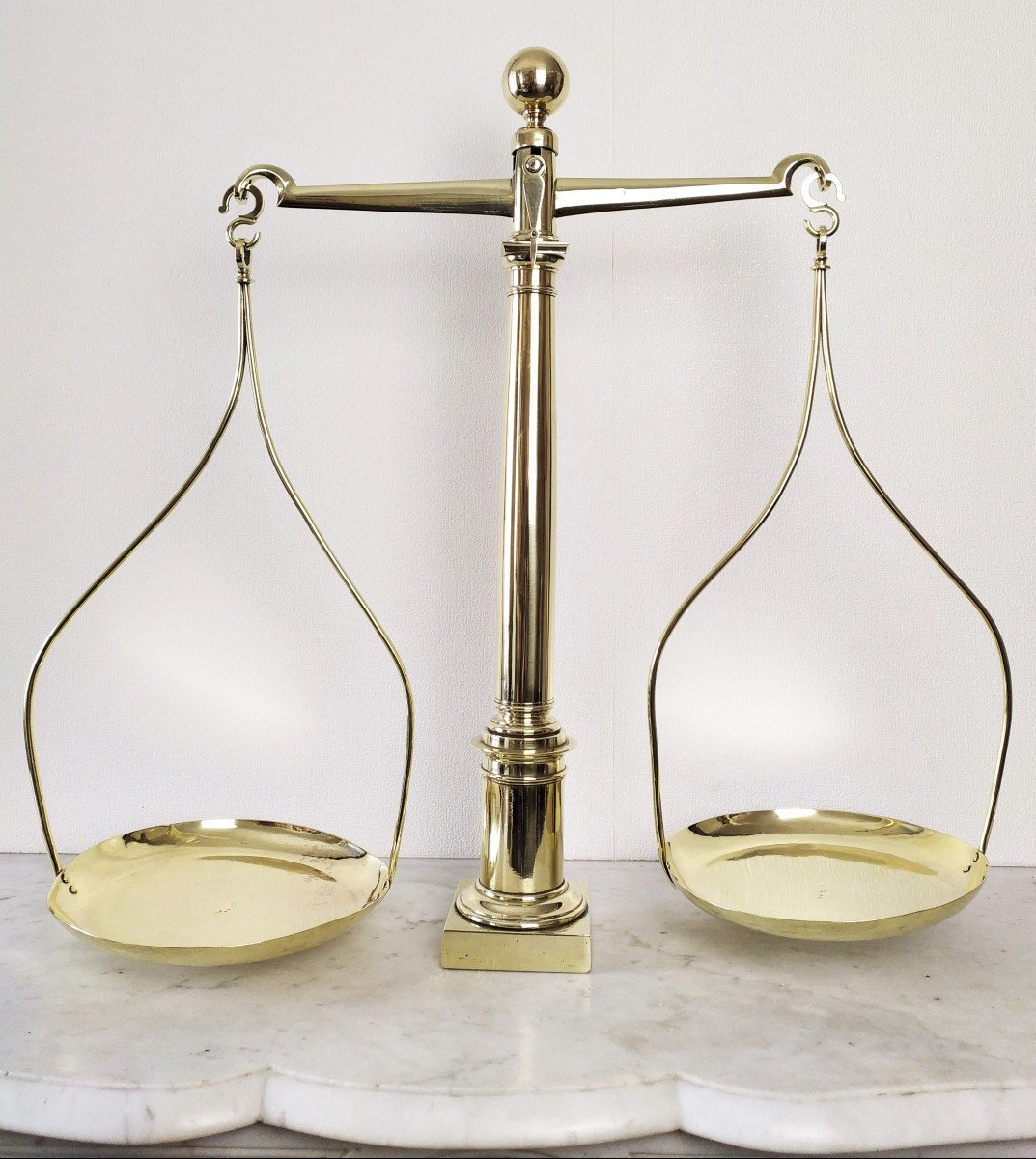 Balance De Justice Ancienne En Laiton Et Bronze XIXème-photo-3