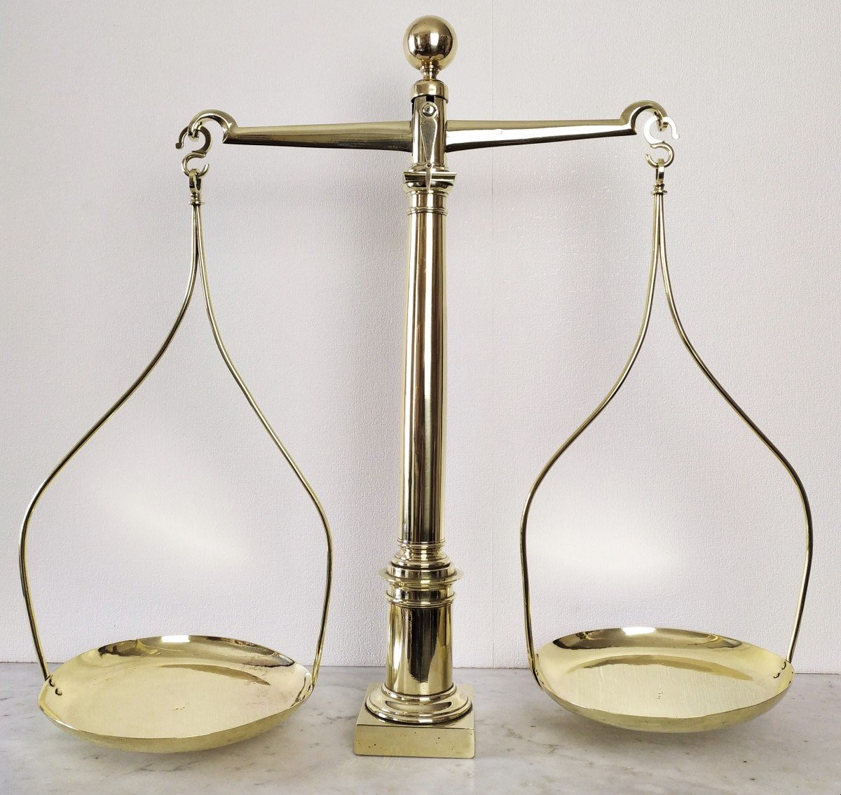 Balance De Justice Ancienne En Laiton Et Bronze XIXème-photo-4