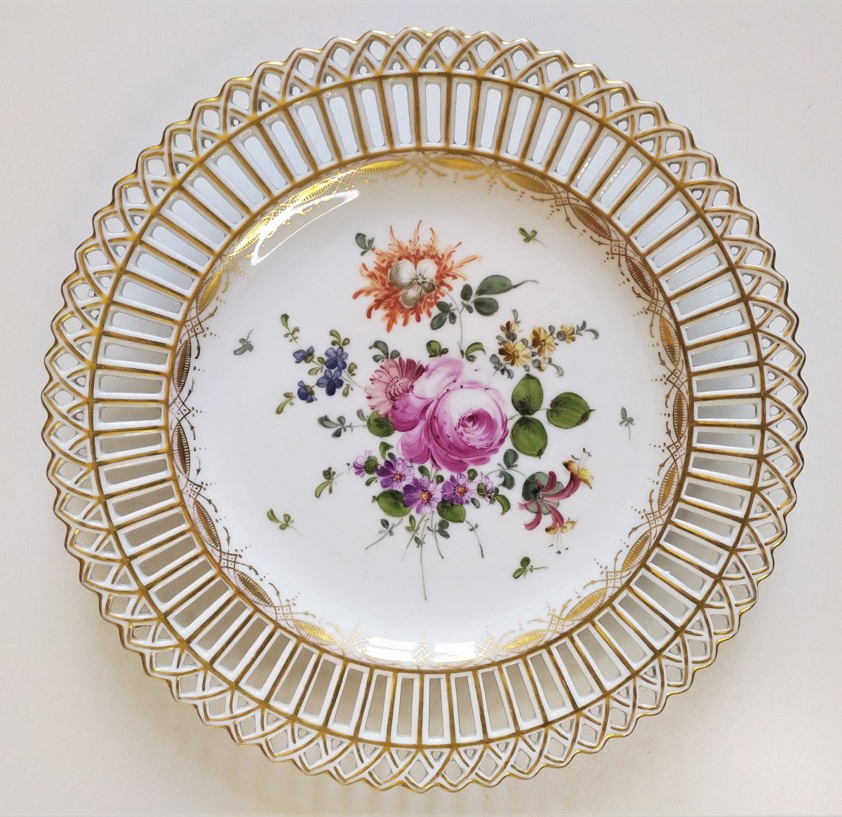 Dresden Porcelain Plate Hand Painted 