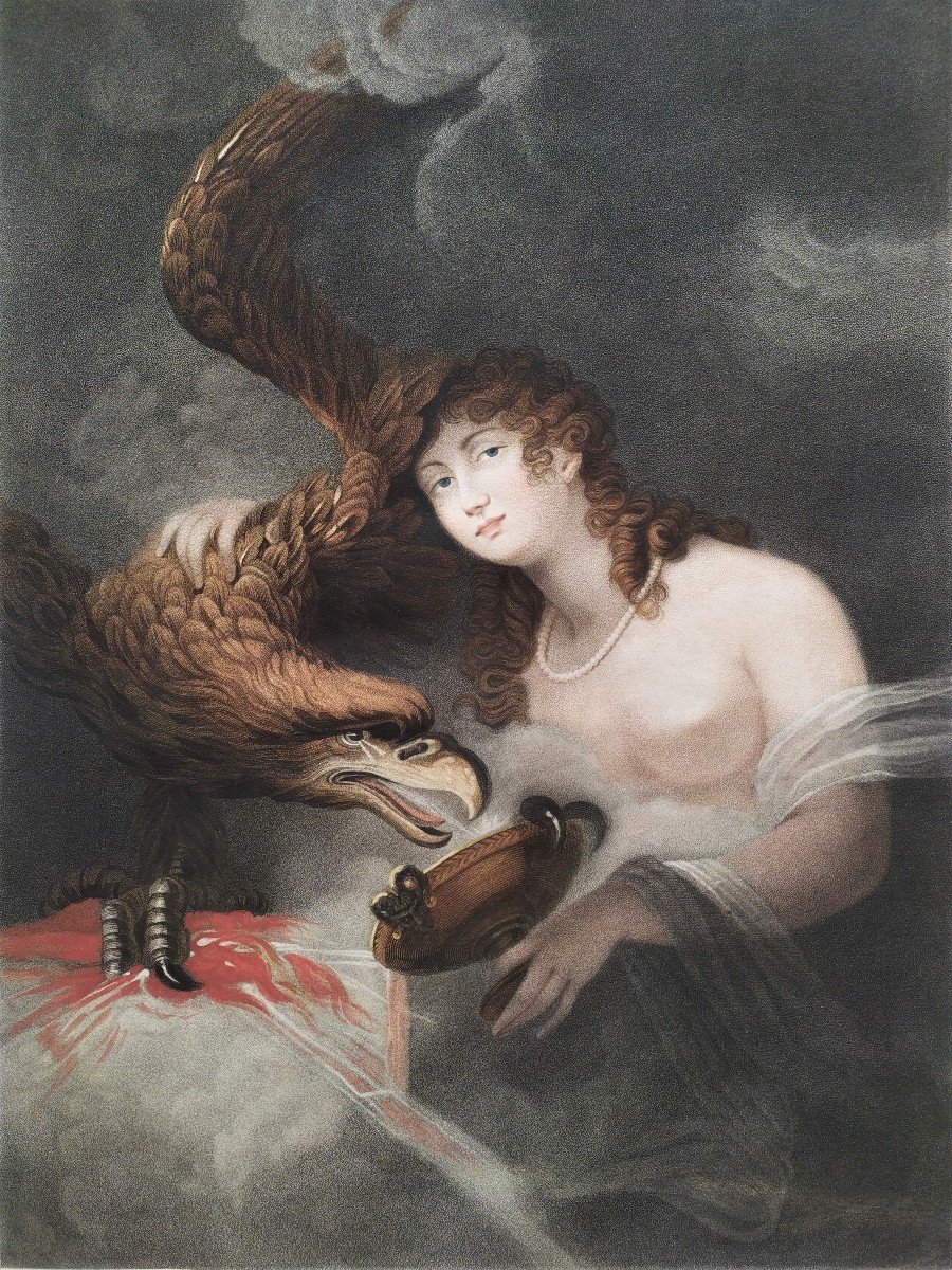 Mythologie Grecque Hébé La Déesse De La Jeunesse Gravure d'Après Un Dessin De Huet Villiers-photo-4