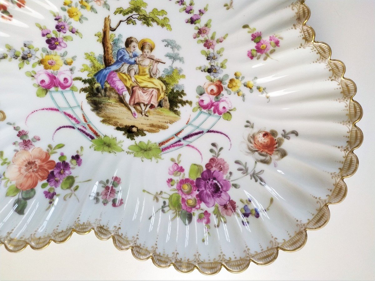 Porcelaine De Saxe Meissen Grand Plat-photo-4