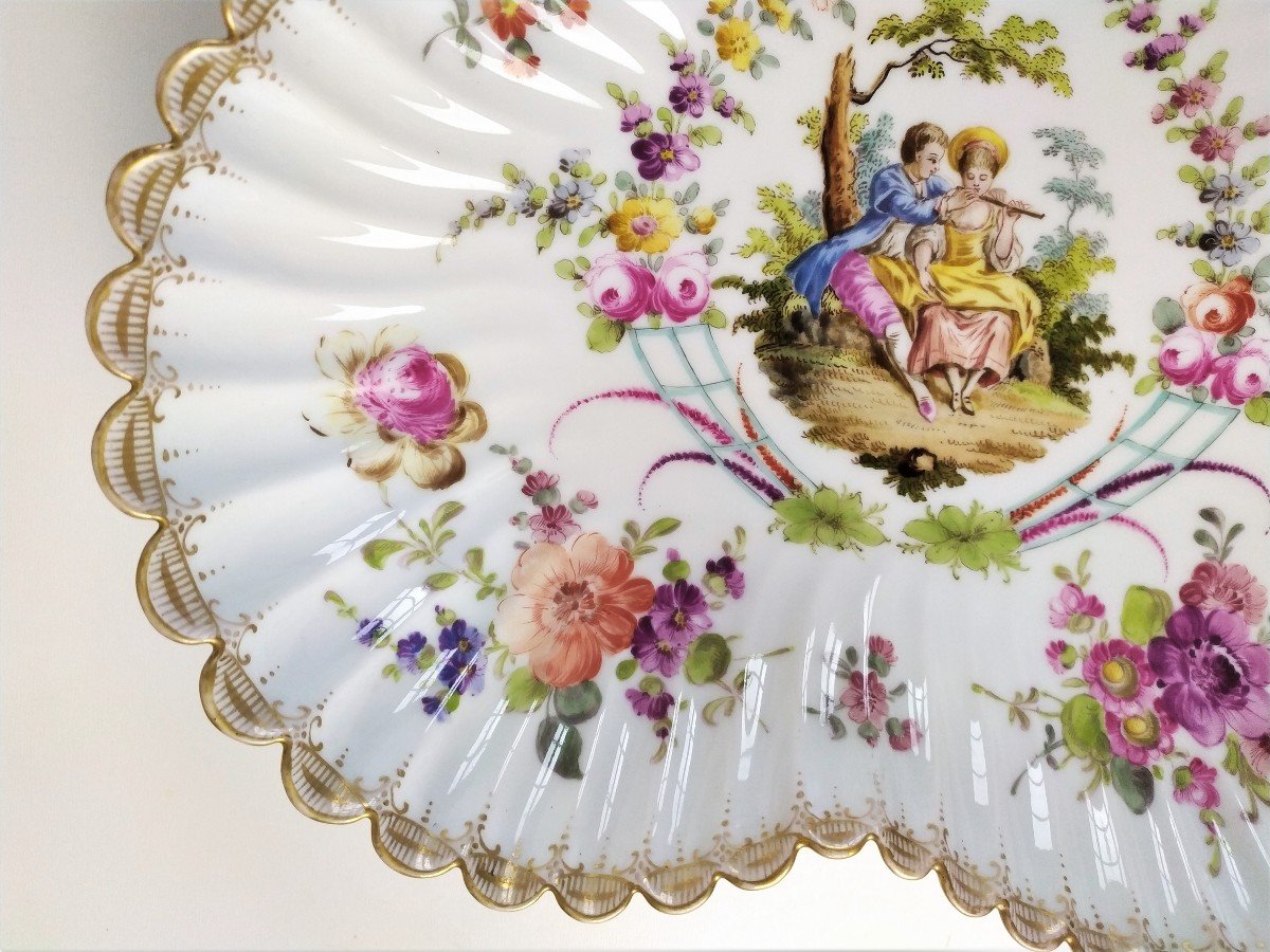 Porcelaine De Saxe Meissen Grand Plat-photo-1