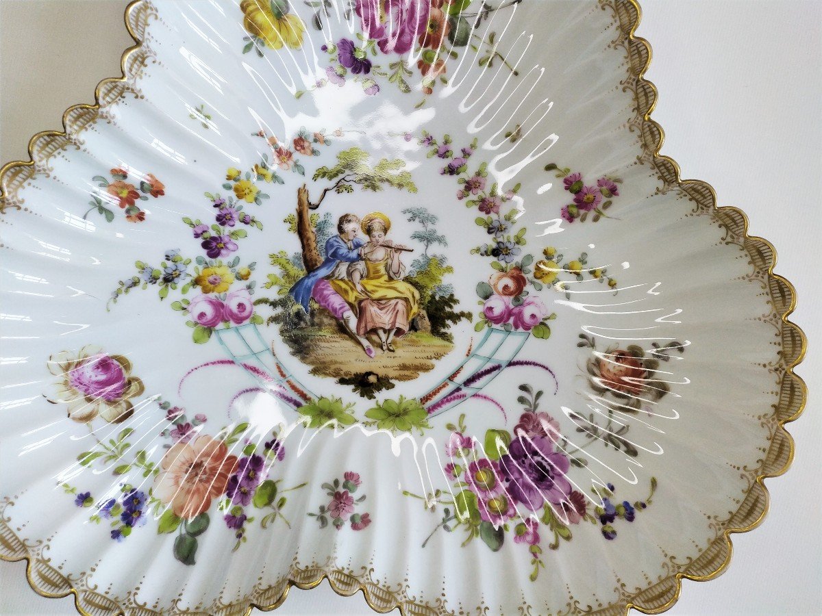 Porcelaine De Saxe Meissen Grand Plat-photo-2