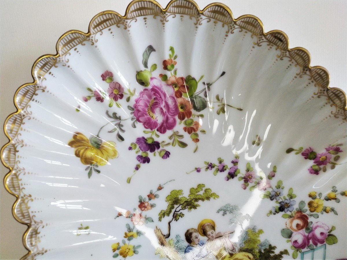 Porcelaine De Saxe Meissen Grand Plat-photo-3