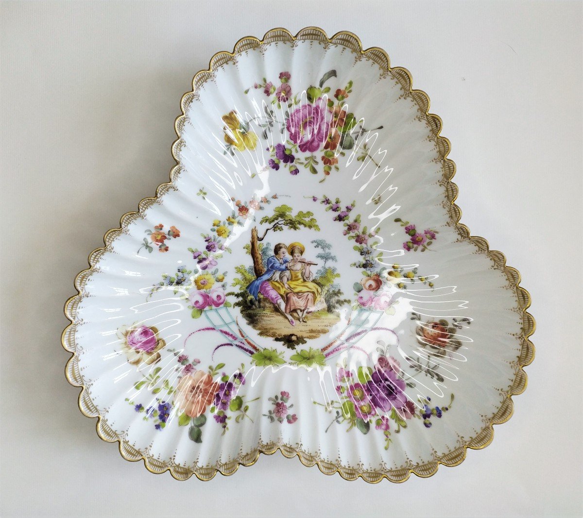 Porcelaine De Saxe Meissen Grand Plat