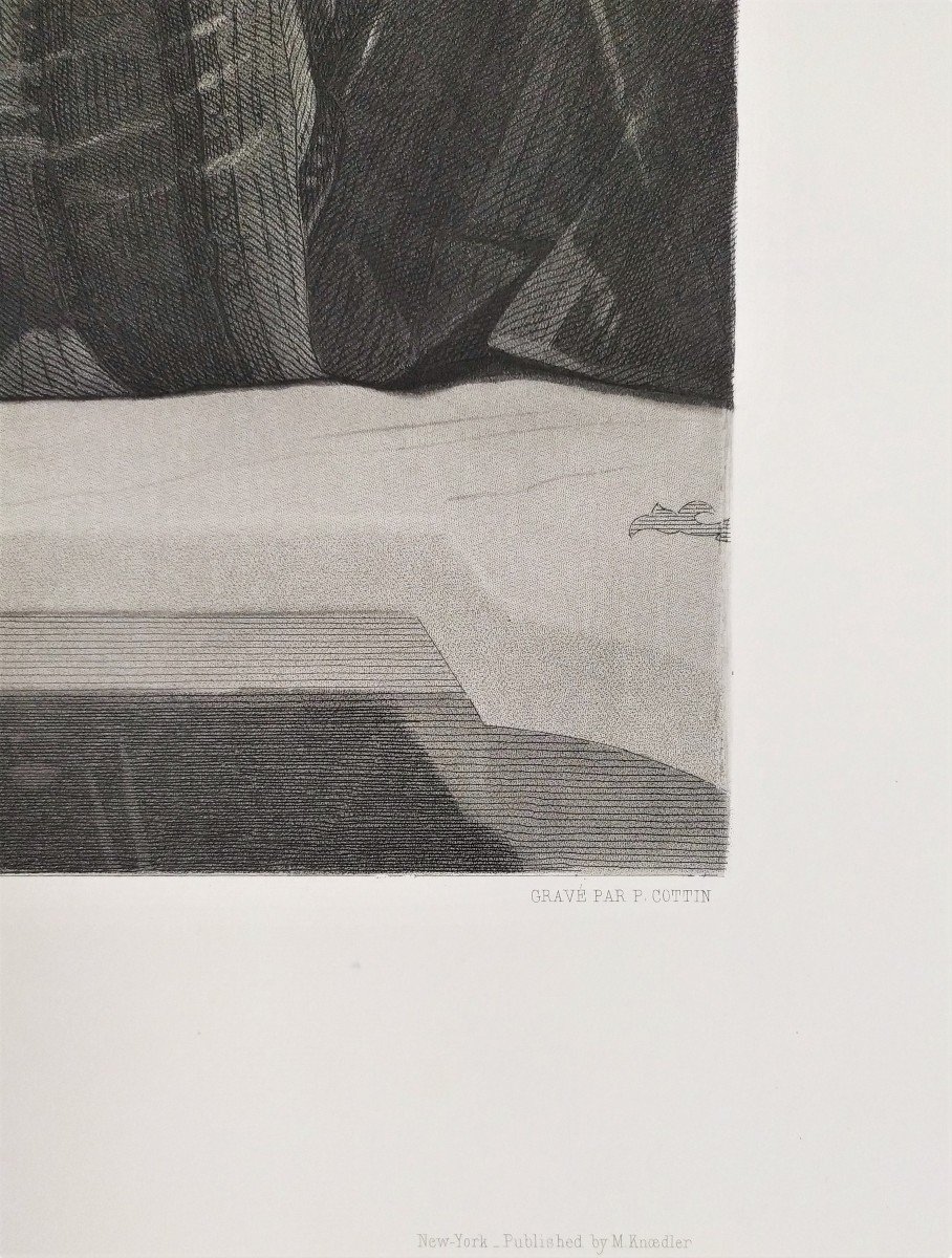 Etching Female Nude Engraving By Pierre Cottin After Constant Joseph Brochart 19th C Old Print-photo-3