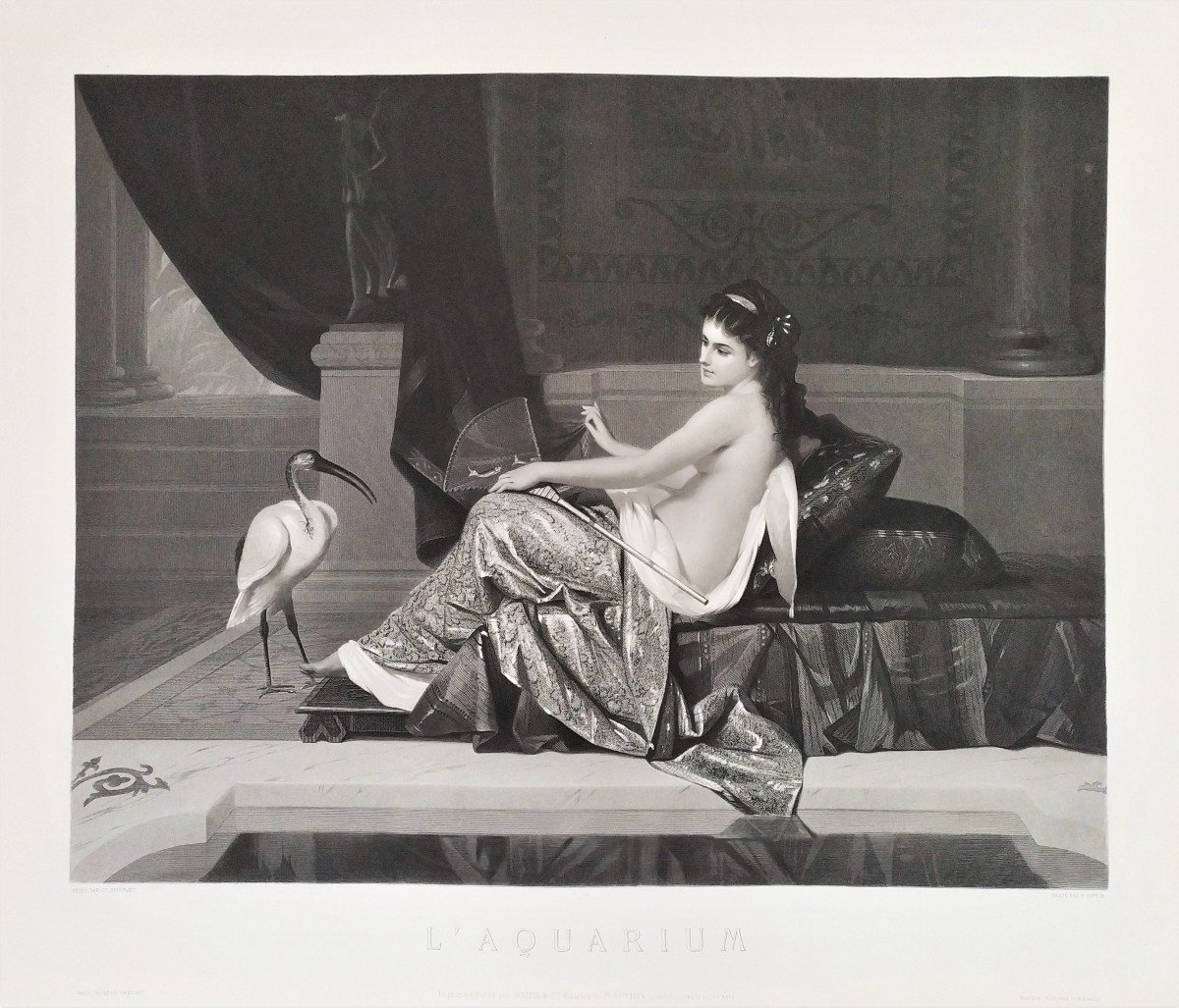Etching Female Nude Engraving By Pierre Cottin After Constant Joseph Brochart 19th C Old Print