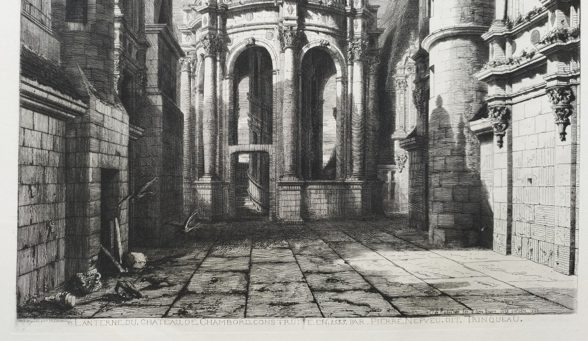 Chateau Chambord La Lanterne Gravure Architecture Eau-forte Par Octave De Rochebrune-photo-1