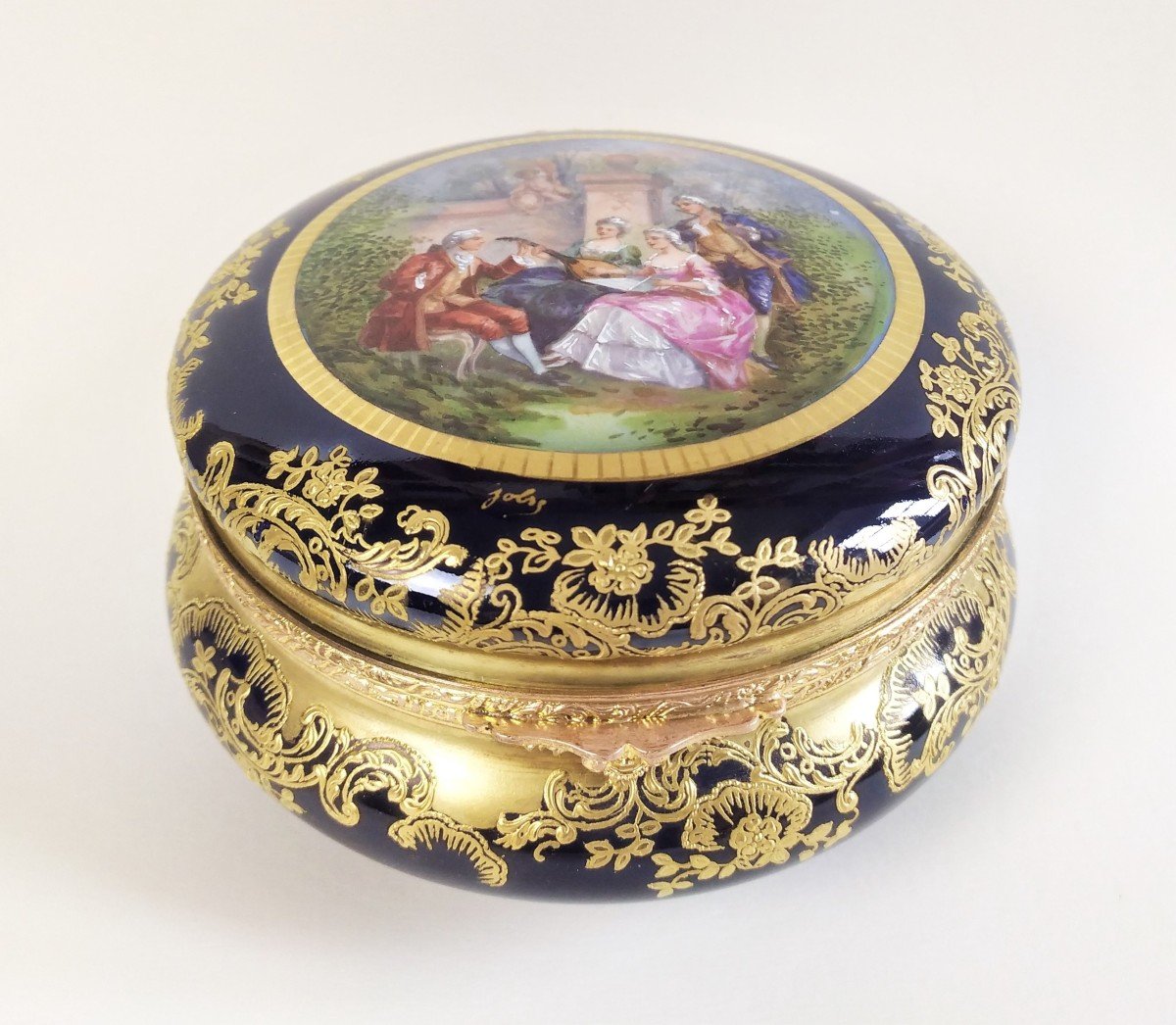 Boîte à Bijoux En Porcelaine De Limoges Peinte à La Main XIXème