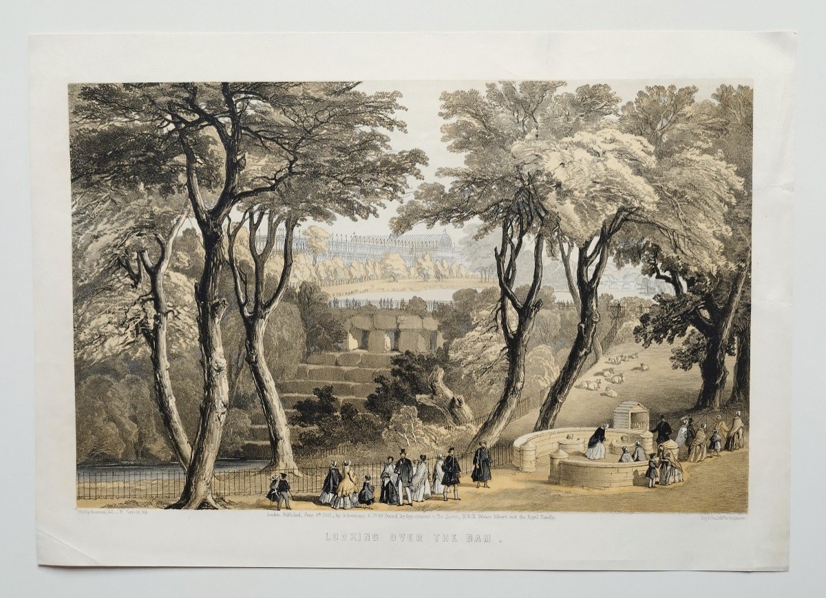 London Crystal Palace Hyde Park Lithograph After Phillip Brannan Old Print-photo-2