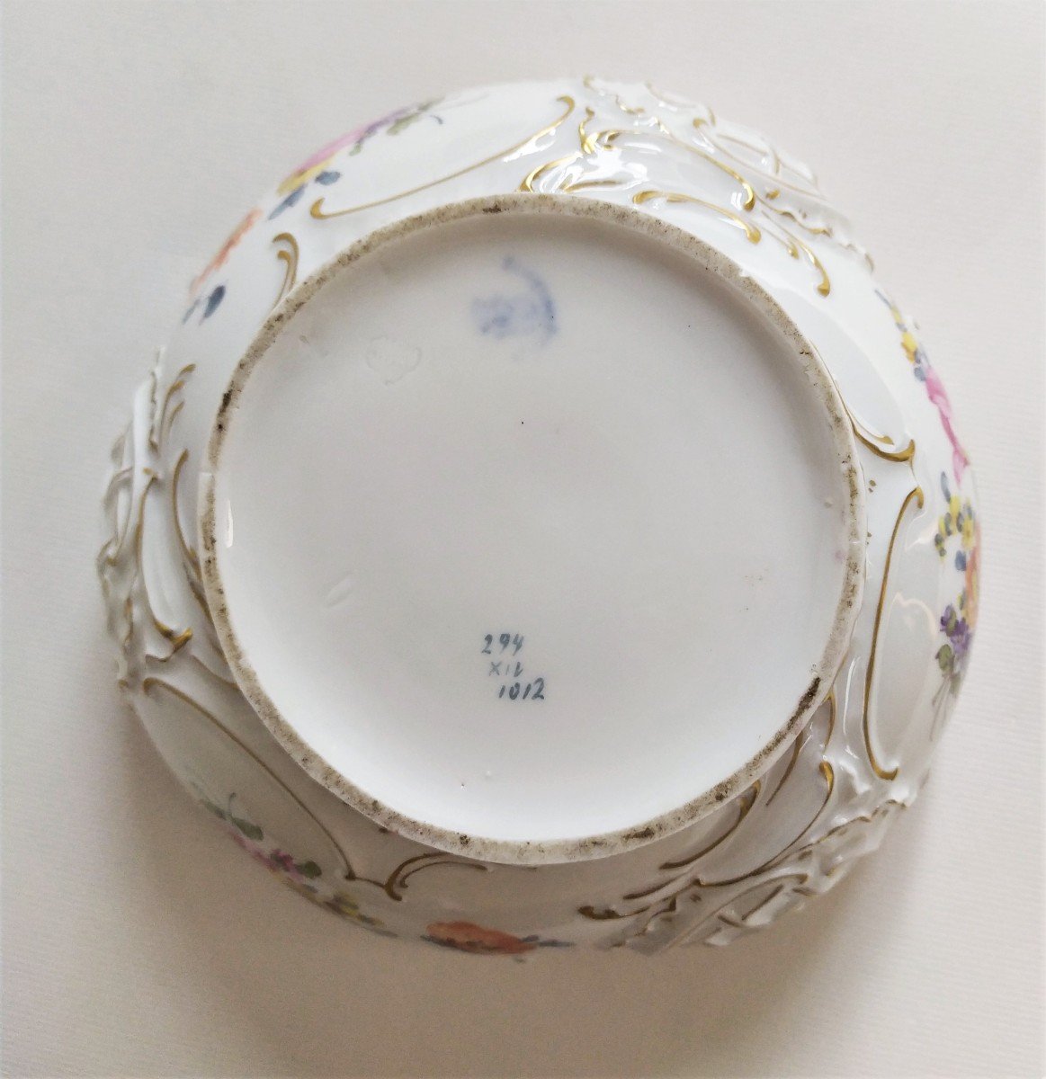 Grande Boîte En Porcelaine Peinte Allemande Schumann-photo-4