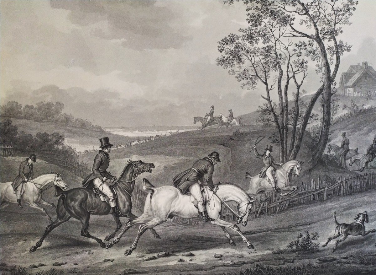 Gravure De Chasse d'Après Horace Vernet 19ème -photo-5