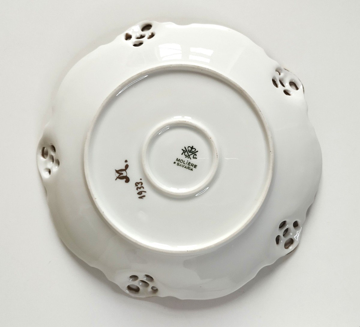 Porcelaine De Bavière Décor Fleurs Peint à La Main-photo-3