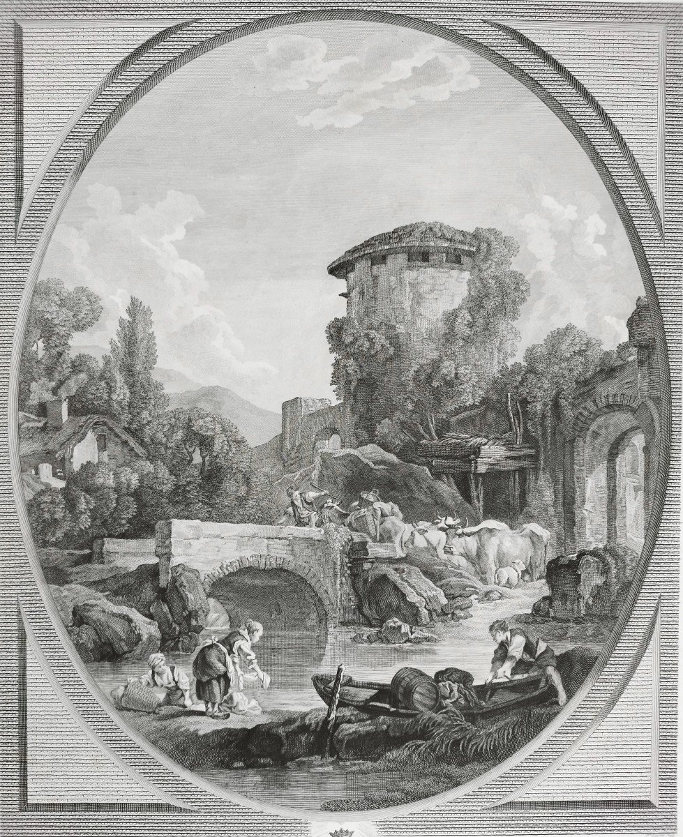 Le Pont d'Après  François Boucher Gravure 19ème-photo-4