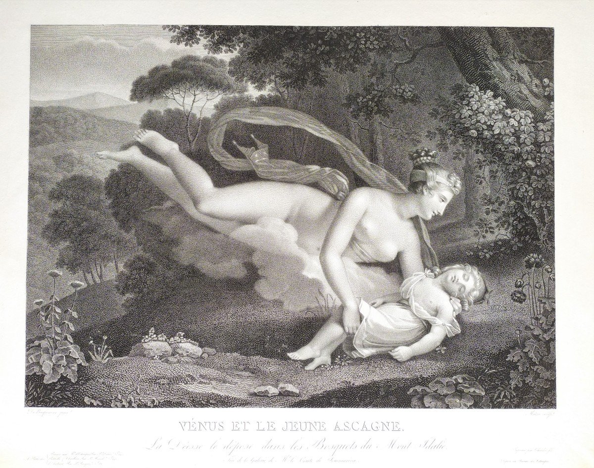 Neo-classical Mythological Engraving Venus And Ascanius  Etching After Charles-pompée Le Boulanger De Boisfrémont-photo-2
