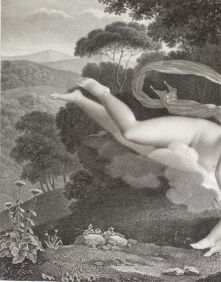Neo-classical Mythological Engraving Venus And Ascanius  Etching After Charles-pompée Le Boulanger De Boisfrémont-photo-1