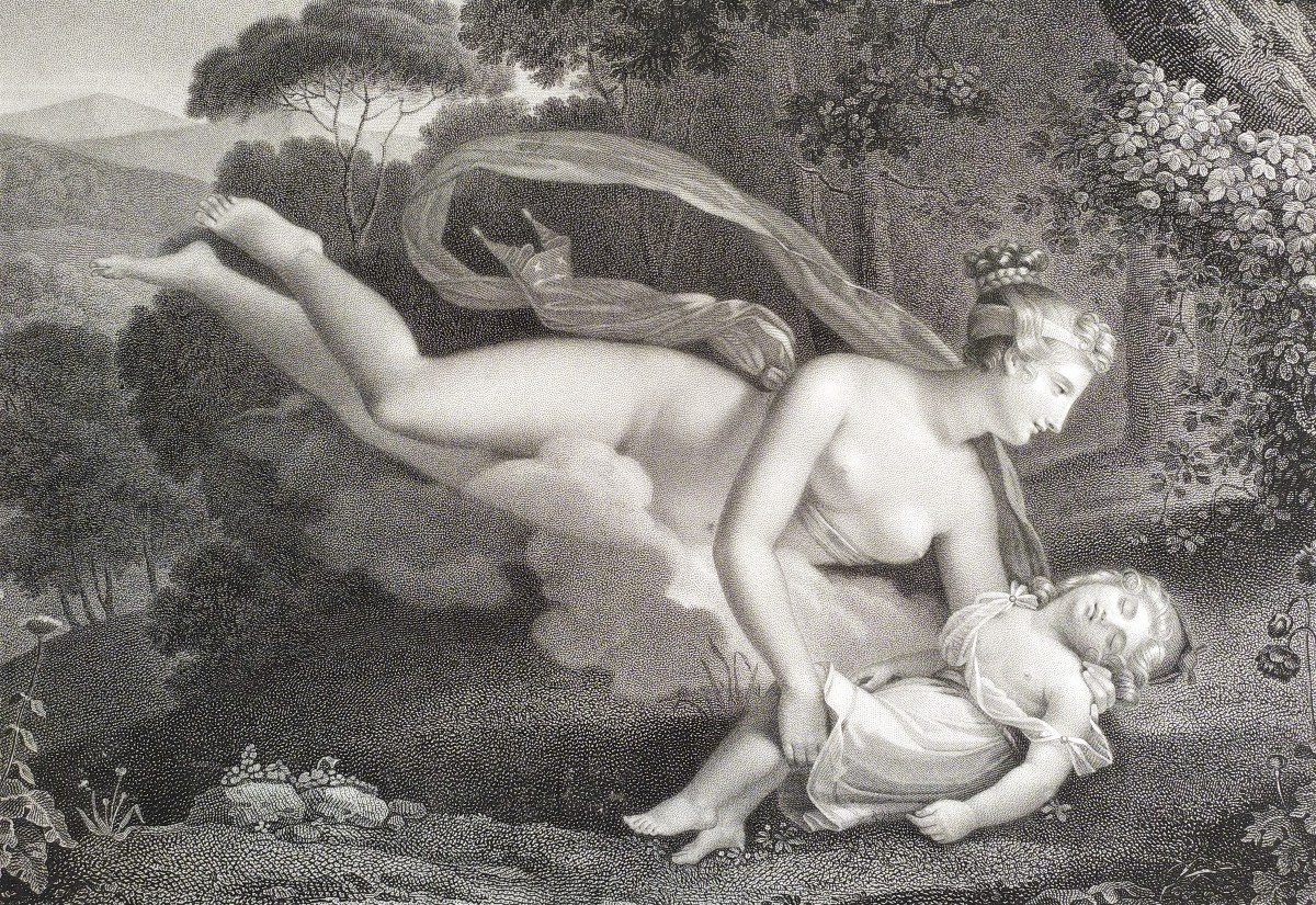 Neo-classical Mythological Engraving Venus And Ascanius  Etching After Charles-pompée Le Boulanger De Boisfrémont-photo-4