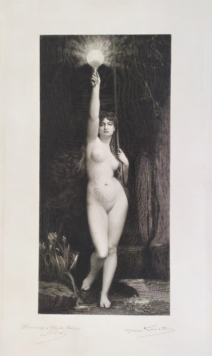 La Vérité Gravure Allégorique d'Après Lefebvre 19ème-photo-3